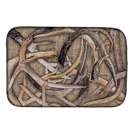 Carolines Treasures Carolines Treasures 8732DDM Deer Horns Dish Drying Mat 8732DDM